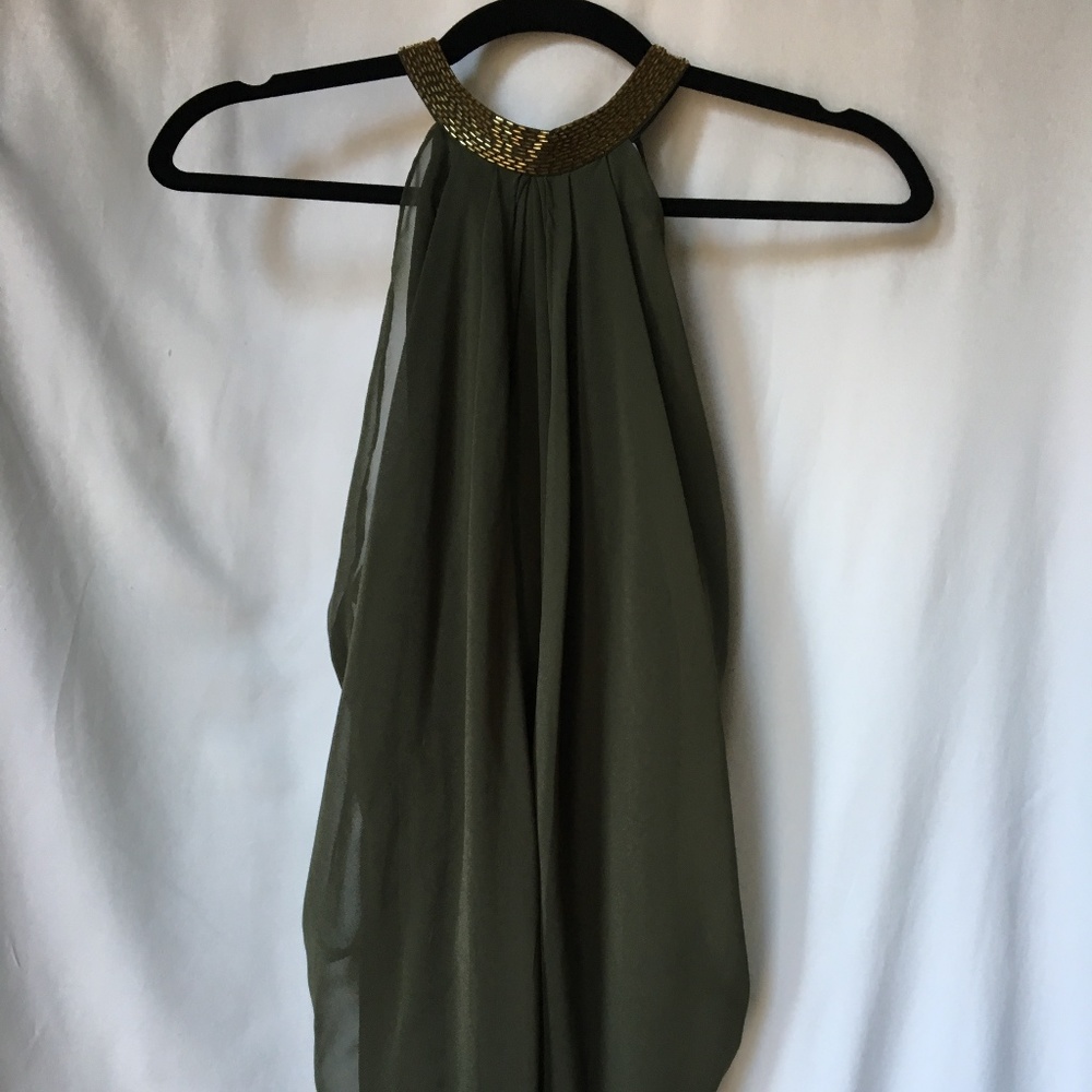 Romeo and Juliet Couture Olive Chiffon Blouse